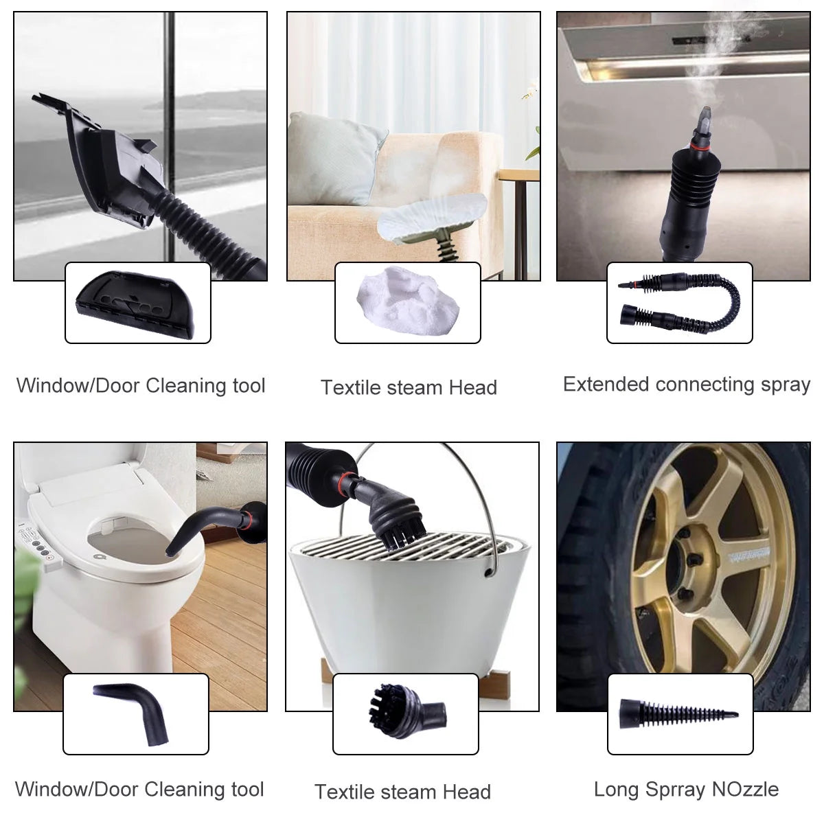 Multi-Purpose Handheld Steamer with 9 Accessories - DomesticWorx